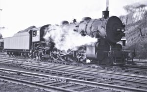 New York Central | Weehawken, New Jersey | Alco Class H5p 2-8-2 #1361 steam locomotive | April,1940