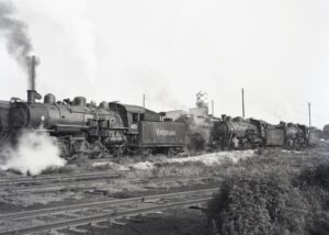 Virginian Railway | Norfolk, Virginia | Class MB Mikado 2-8-2 #453 steam locomotive | July 1955 | Fielding Lew Bowman photograph