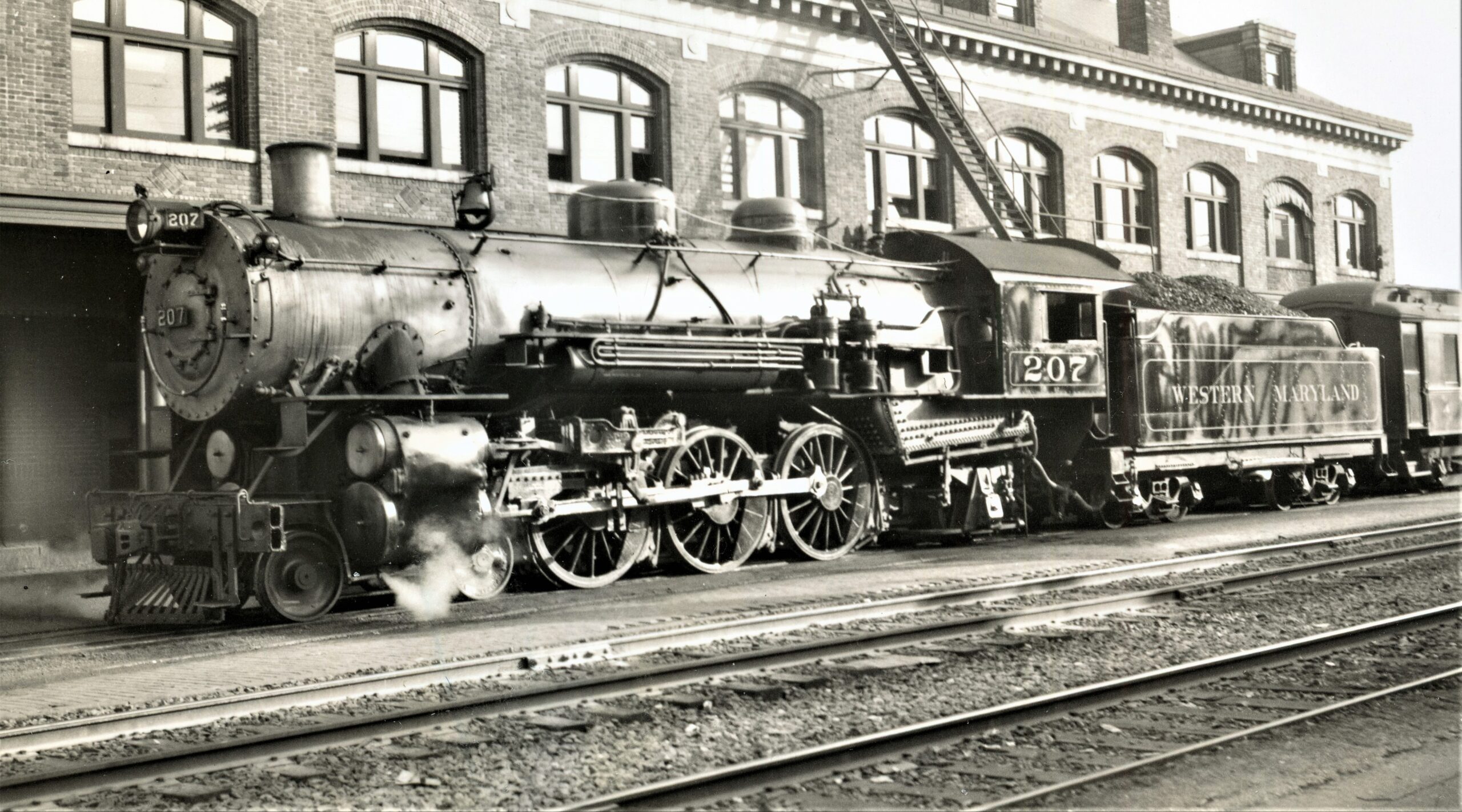 Western Maryland Railway | Hagerstown, Maryland | Class K2 4-6-2 #207 steam locomotive | Hagerstown Train Station | Train 4 | October 4, 1938