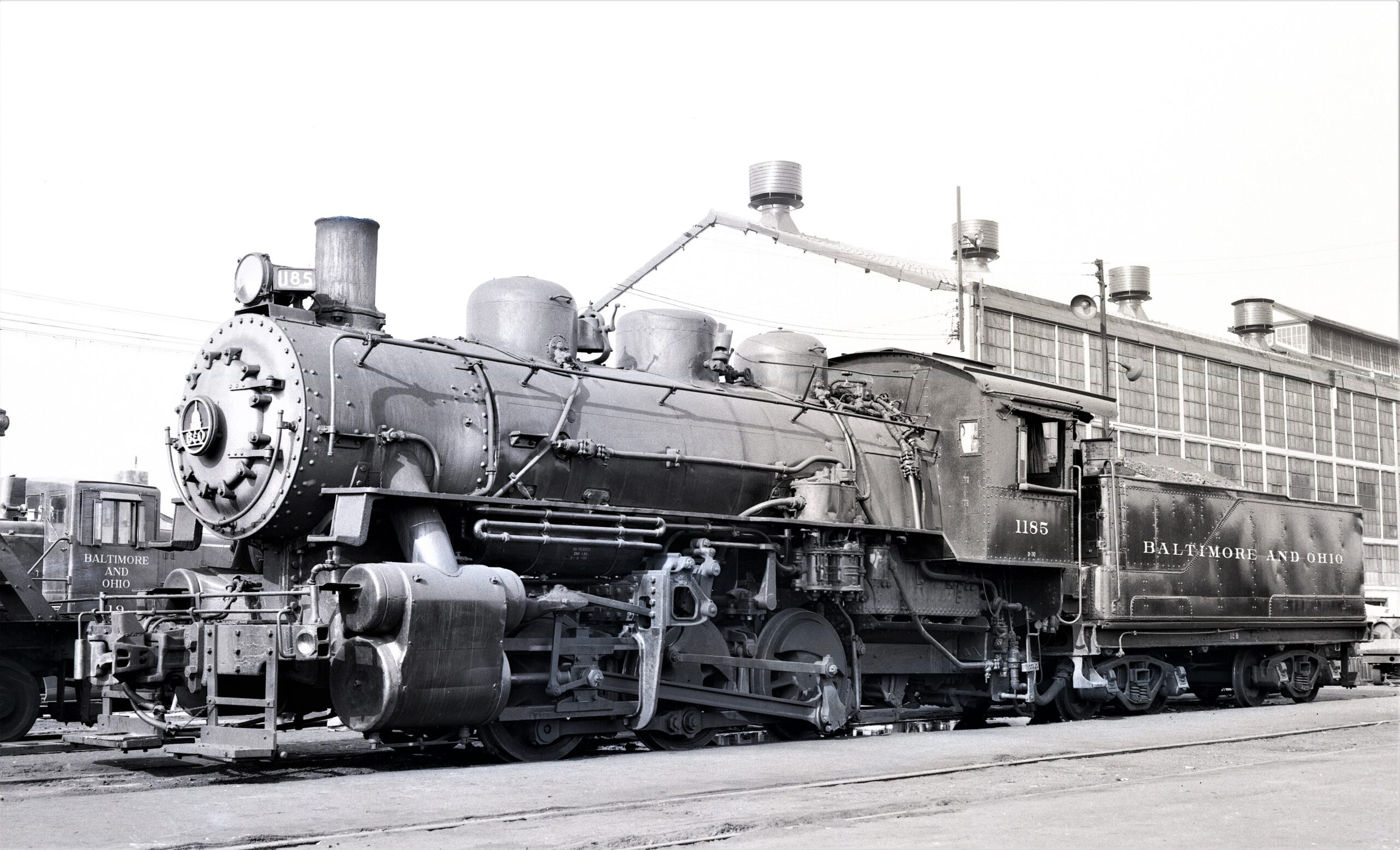 Baltimore and Ohio | Baltimore, Maryland | Class D-30 0-6-0 #1185 steam switcher locomotive | Mount Clare Shops | October 4, 1953 | R.L. Long photograph