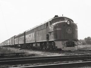 Baltimore and Ohio | Marion, Ohio | EMD E8a #1444 + 1 diesel-electric locomotive | Passenger train | Mail cars |1960 | Elmer Kremkow photograph