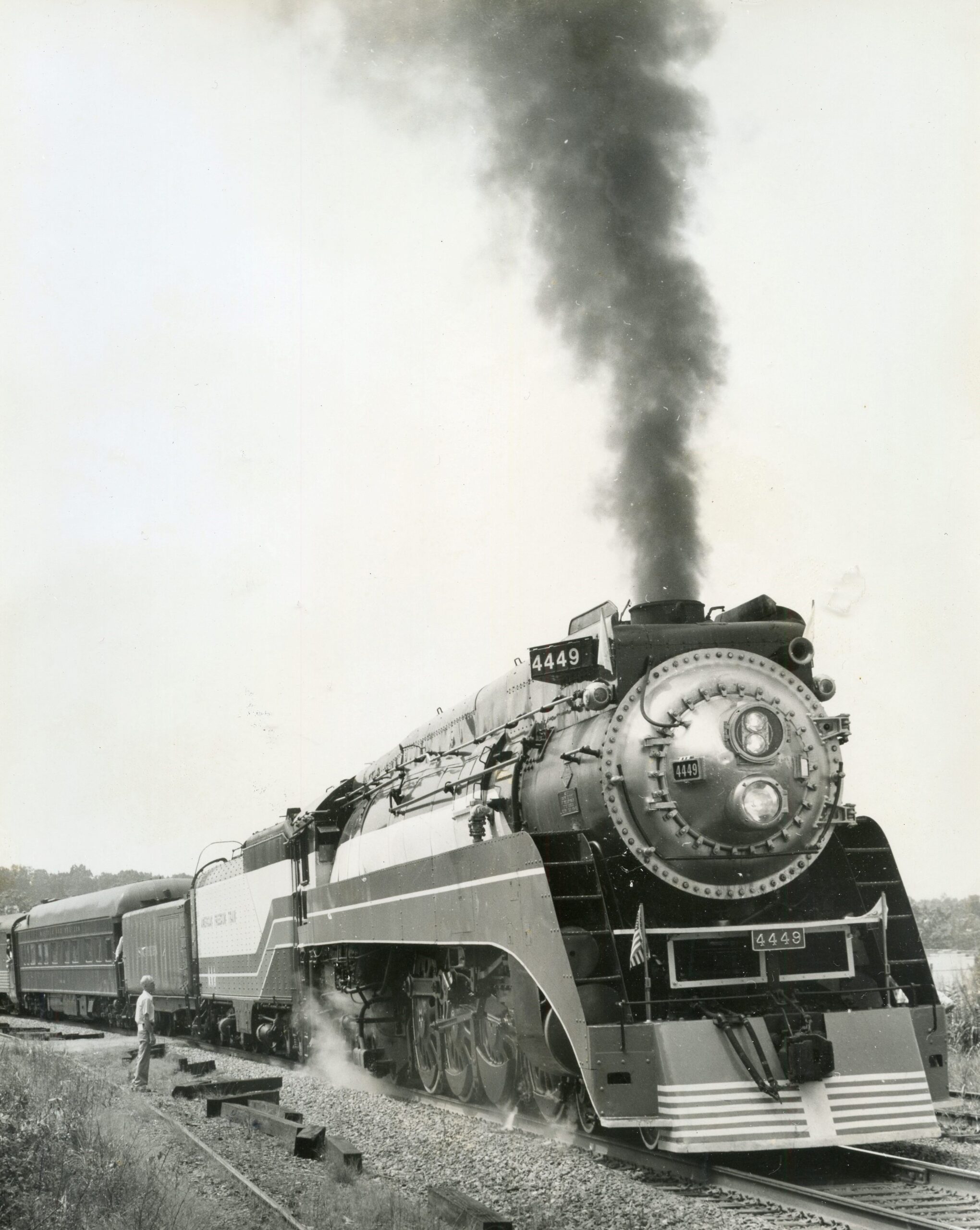 American Freedom Train | Southern Pacific Lines | Amtrak | Gretna, Virginia | Lima steam engine class GS4 4-8-4 #4449 | on Southern Railway | 1977 | Kermit Geary photograph