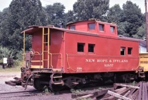 New Hope and Ivyland | New Hope, Pennsylvania | Class NMk caboose #92857 | August 3, 1975 | David Hamley photograph
