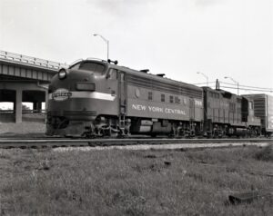 Penn Central Transportation Company | New York Central | Pennsylvania Railroad | Detroit, Michigan | EMD Class F8a 1766 and PRR GP9 #7229 diesel-electric locomotives| 1968 | Elmer Kremkow photograph