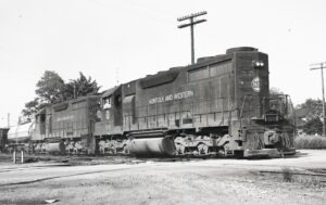 Norfolk and Western Railway | Marion, Ohio | EMD Class SD35 #1535 + 1 diesel-electric locomotive | freight train | 1967 | Elmer Kremkow photograph