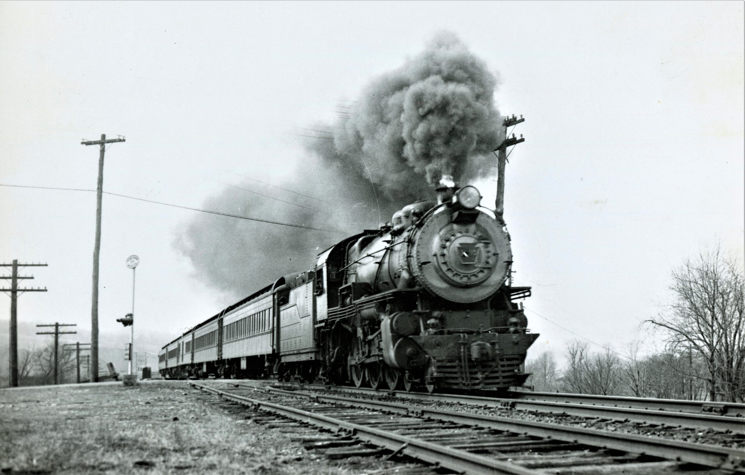 Pennsylvania Railroad | Monocacy, Pennsylvania | Class G5 4-6-0 #1080 steam locomotive | Anthracite Express | March 20, 1938 | Frank Hoffman photograph