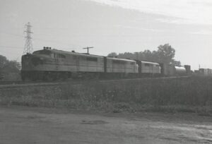 Erie Lackawanna | Marion, Ohio | Alco class PA1 #855 + 2 diesel-electric locomotives | freight train | 1968 | Elmer Kremkow photograph