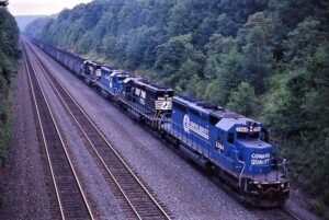 Norfolk Southern | Cassandra, Pennsylvania | EMD SD40-2 #3372 + 3 diesel-electric locomotives | westbound freight | July 14, 2003 | Dick Flock photograph
