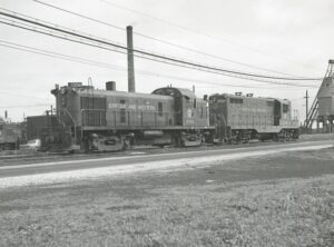 Norfolk and Western Railway | Bellevue, Ohio | Alco Class RS3 # 2556 and EMD GP7 #2407 | 1966 | Elmer Kremkow photograph