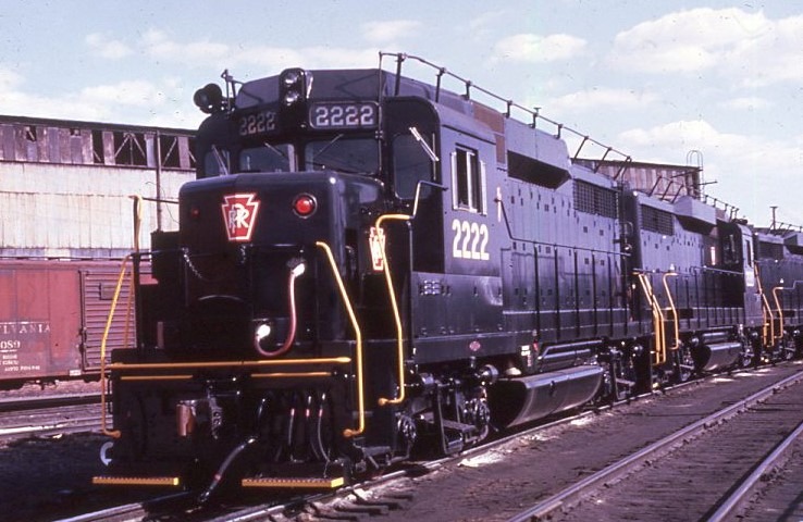 Pennsylvania Railroad | Enola, Pennsylvania | EMD Class GP30 #2222 diesel electric locomotive | April 1963 | Bill Volkmer photograph | Richard Prince Collection