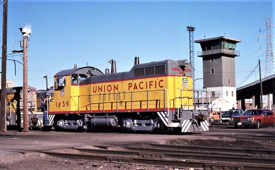 Union Pacific | Omaha, Nebraska | EMD SW9u #1839 diesel electric locomotive | December 9, 1979 | Mike Vena | Steve Timko collection