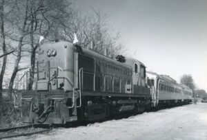 West Jersey Short Line | Swedesboro, New Jersey | Alco/EMD RS3m #92 diesel-electric locomotive | ex-PRSL RDC1 M405 and M407 | November 22, 1987 | R.L. Long photograph