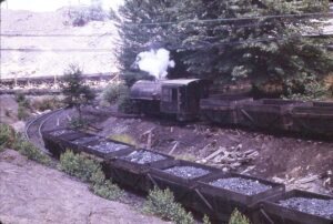 Wanamie Mine Railroad | Wanamie, Pennsylvania | Vulcan Class 0-4-0T #4 Saddle Tank steam locomotive | July 1968 | Jack DeRosset photograph | Morning Sun Books collection