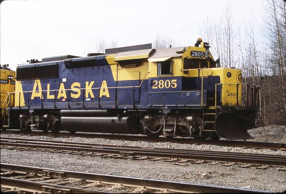 Alaska Railroad | Anchorage, Alaska | EMD GP49 #2805 diesel-electric locomotive | April 1995 | David A. Klitzke photograph