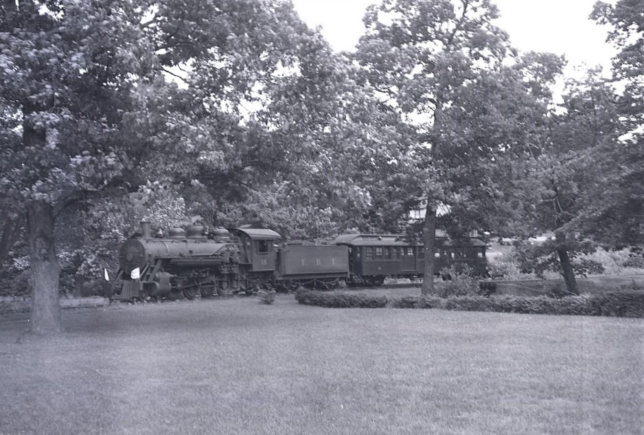 East Broad Top | Robertsdale, Pennsylvania | Class 2-8-2 #18 steam locomotive | Combine #15 | June 1955 | Fielding Lew Bowman photograph