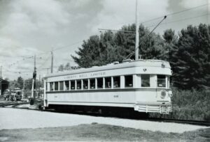 Lehigh Valley Transit | Kennebunkport, Maine | Seashore Trolley Museum | Liberty Liner #1030 | ex-Indiana RR #55 | October 9, 1978 | William C. Wagner photograph