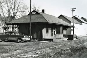 Lehigh and New England Railway | Sussex, New Jersey | Passenger and freight station | March 20, 1962 | William T. Greenberg, Jr. photograph