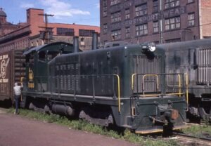 Central Railroad of New Jersey | Wilkes-Barre, Pennsylvania | EMD SW7 # 1080 diesel electric locomotive | Local freight | Market Street | June 1967 | Jack DeRosset photograph | Morning Sun Books CollectionApril 17, 1976