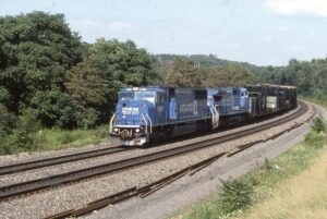Conrail | Greensburg, Pennsylvania | EMD SD60I #5619 and GE D8-40CW #6205 diesel-locomotives | WB Train | August 18,1996 | Dick Flock photograph