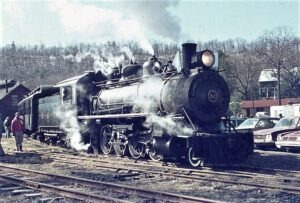 East Broad Top | Orbisonia, Pennsylvania | Class 2-8-2 #12 Baldwin steam locomotive | Winter special | February 1976 | Fred Heide photograph