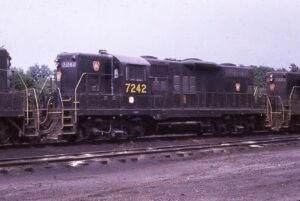 Pennsylvania Railroad | Hagerstown, Maryland | EMD Class GP9 #7242 diesel-electric locomotive | August 13, 1967 | Jack DeRoset photograph | Morning Sun Books Collection