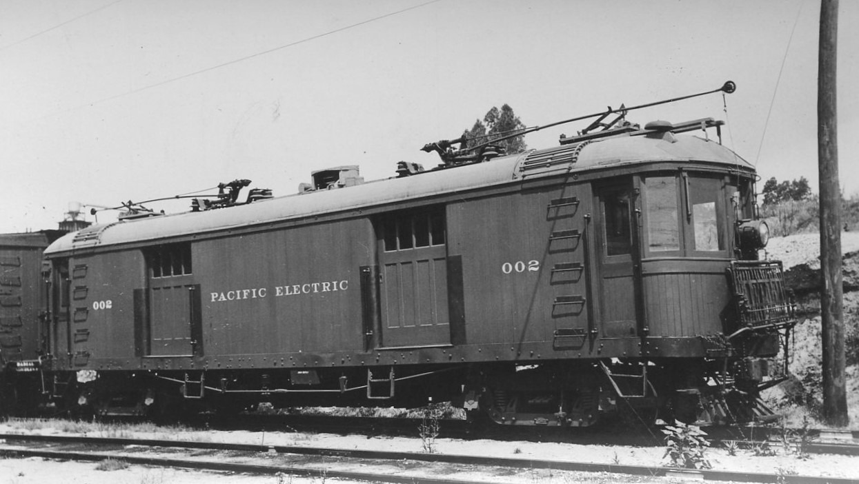 Pacific Electric Railway Company | Los Angeles, California | Electric freight motor #002 | July 25, 1936 | Stuart A. Liebman photograph | Elmer Kremkow collection
