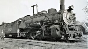 Atchison Topeka and Santa Fe Railway | Pekin, Illinois | Class 2-6-2 #1825 steam locomotive | October 2,1941 | West Jersey Chapter NRHS Collection