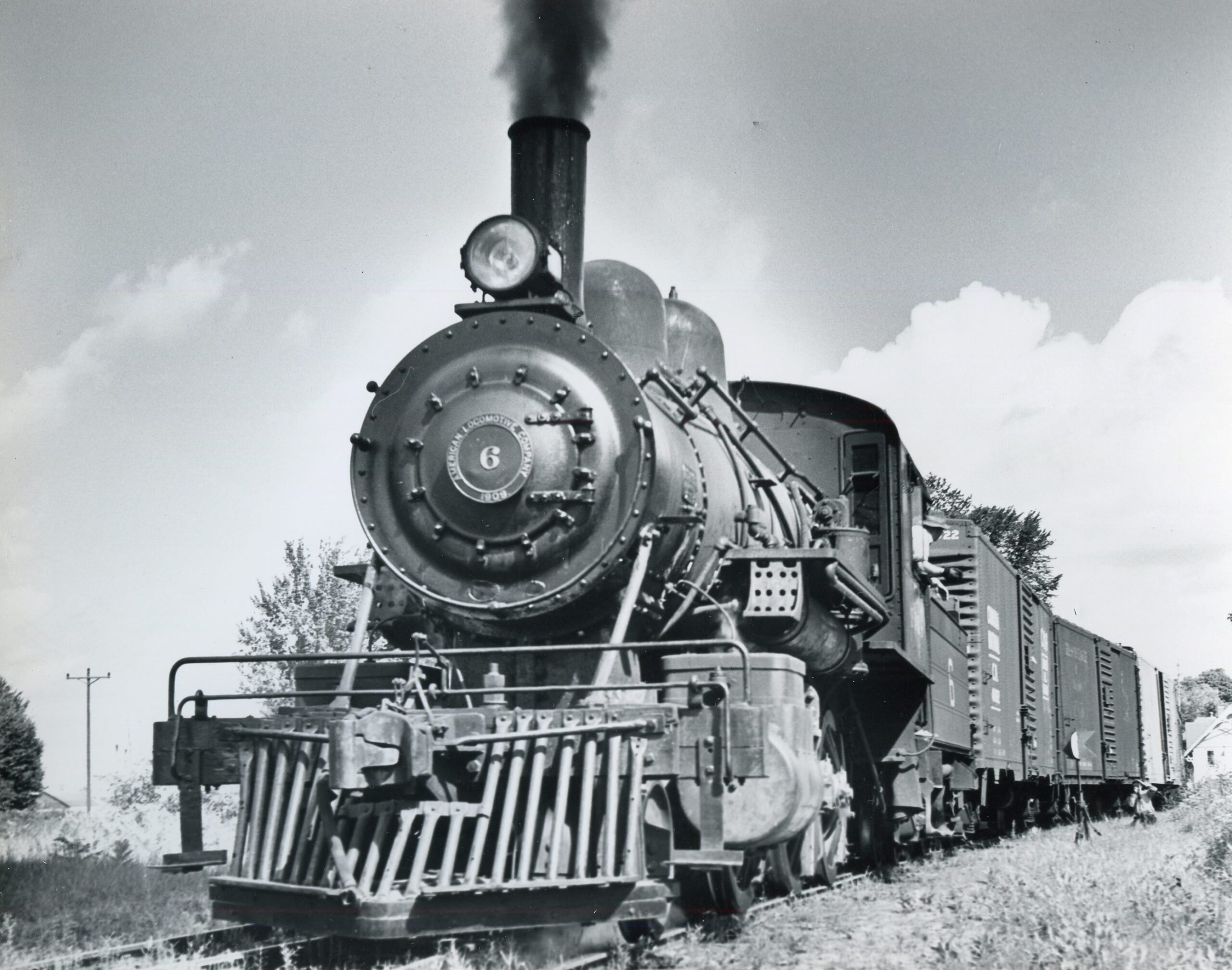 East Jordon and Southern Railroad | East Jordon, Michigan | Mogul 2-6-0 #6 steam locomotive | freight train | August 12,1961 | Doug Miller photograph