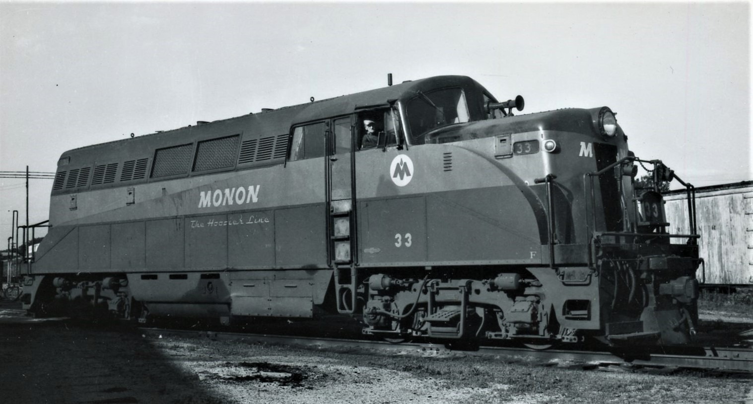 Monon | Chicago Indianapolis and Louisville Railroad | Indianapolis, Indiana | EMD Class BL2 #33 diesel-electric locomotive | May 31,1960 | Arthur B. Johnson photograph | Elmer Kremkow collection