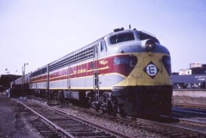 Erie Lackawanna Railway | Binghamton, New York | EMD E8a #815 + 1 diesel electric locomotive | Phoebe Snow passenger train | March 18, 1966 | Rev. Albert W. Kovacs photograph | Morning Sun Books collection