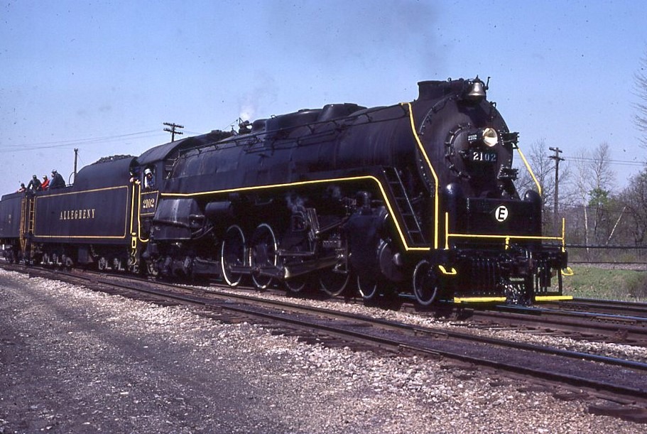 Allegheny Railroad | Greenville, Pennsylvania | Shengo Jct. | ex-Reading Company T-1 4-8-4 #2102 steam locomotive | May 1, 1977 | Dave McKay photograph