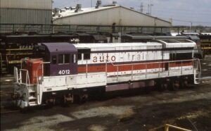 Autotrain | Richmond, Virginia | RF&P Yard | GE U36B #4012 diesel-electric locomotive | April 11, 1982 | Dick Flock photograph
