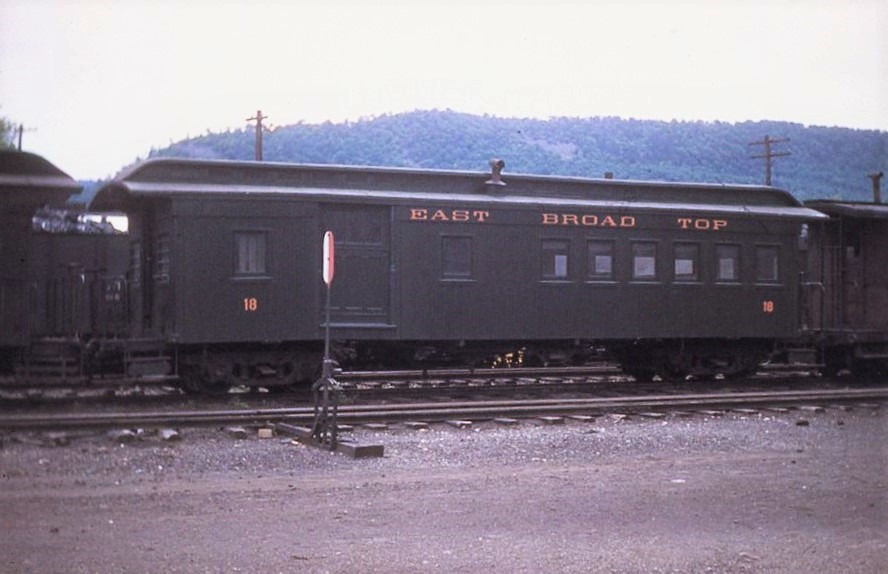 East Broad Top | Orbisonia, Pennsylvania | Combine passenger coach #18 | June 6, 1948 | Bill Rugen photograph