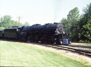 Norfolk and Western Railway | Lynchburg, Virginia | Class A 2-6-6-4 #1218 steam locomotive | May 10, 1987 | Dick Flock photograph