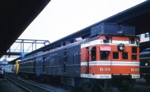 Northern Pacific Railway | Duluth, Minnesota | Gas electric Motor Car #B24 | June 14, 1954 |  Robert Collins photograph | Morning Sun Books collection