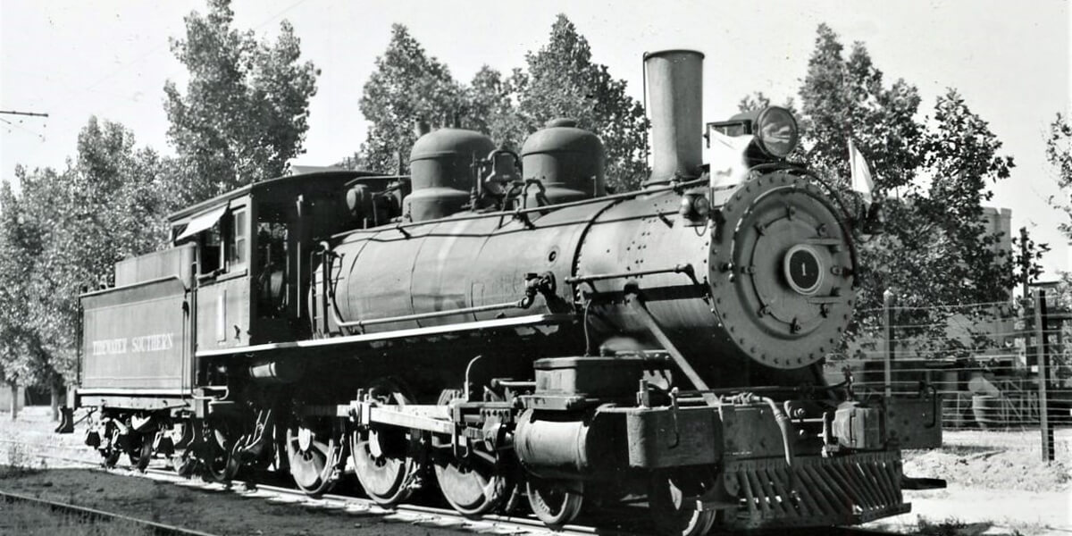 Tidewater Southern Railroad | Modesto, California | Rome Locomotive Works Class 4-6-0 #1 steam locomotive | June 1939 | West Jersey Chapter, NRHS collection