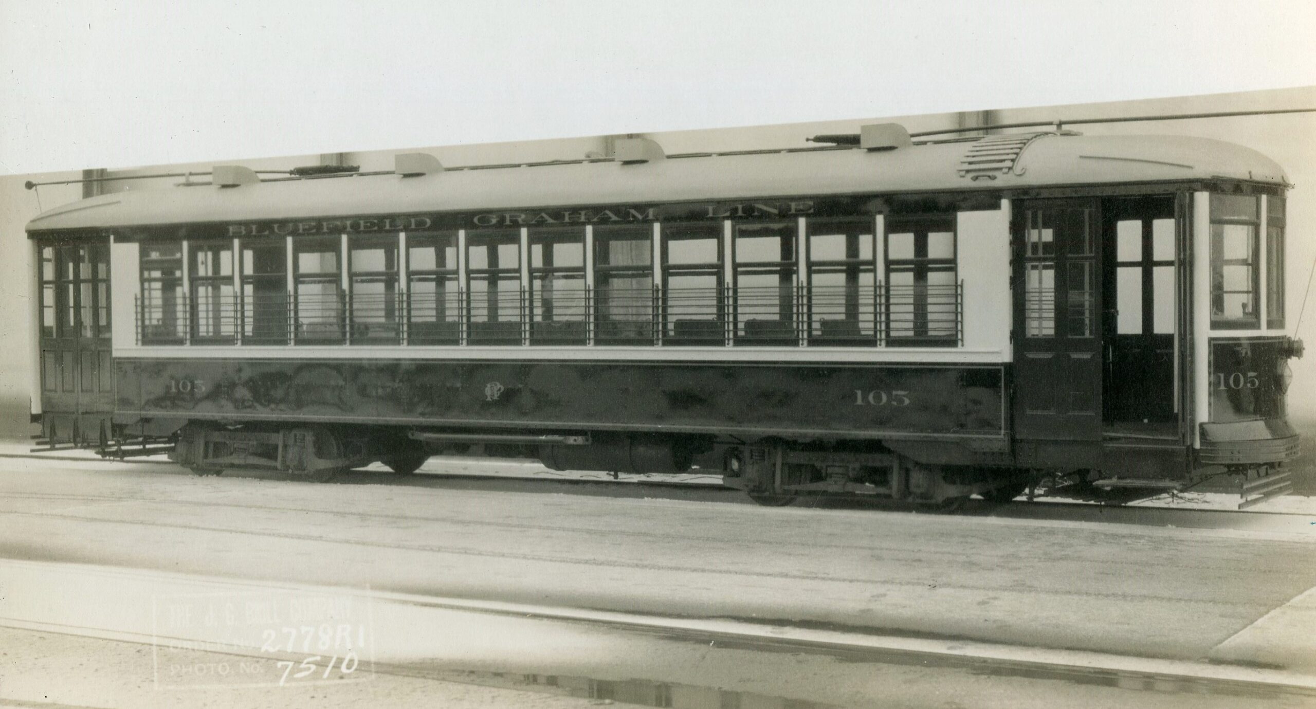 Tri City Traction | Princeton, West Virginia | Brill trolley #105 | 1921 | J.G. Brill Company photograph | North Jersey Chapter NRHS Collection