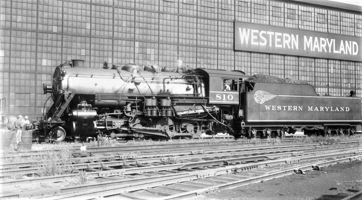Western Maryland Railway | Baltimore, Maryland | Class H-9 2-8-0 #810 steam locomotive | June 23, 1946 | West Jersey Chapter Collection