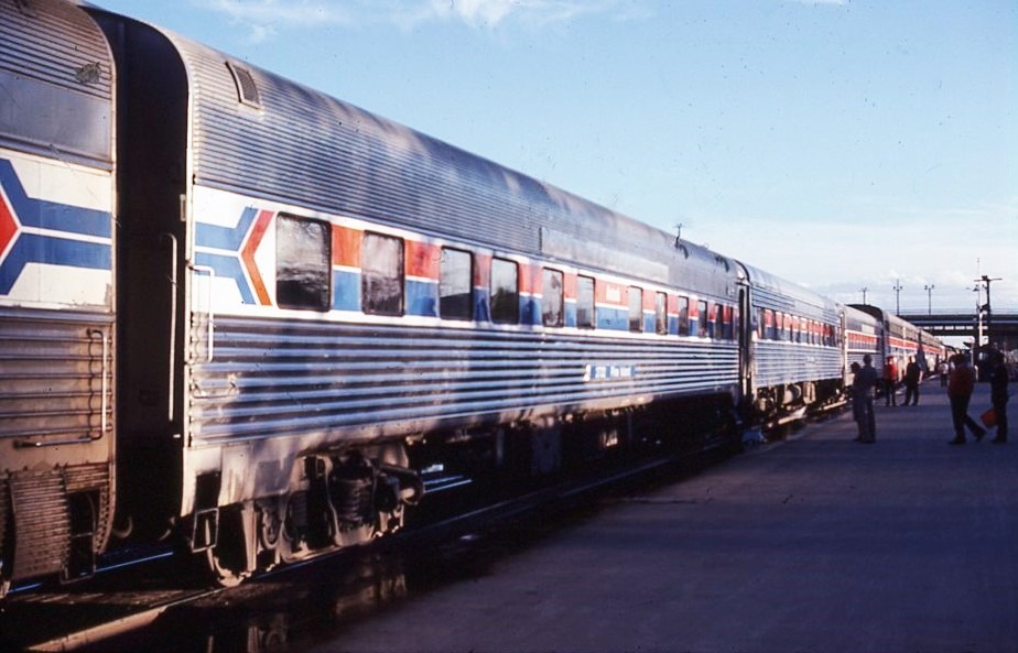 Amtrak | Albuquerque, New Mexico | ex-ATSF 10-6 sleeping car Pine Island | Train 3 SW Ltd | September 29, 1977 | John Wilson photograph | NRHS Collection