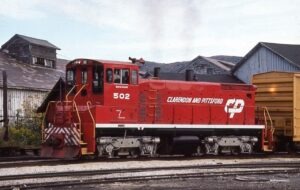 Clarendon and Pittsford Railroad | Rutland, Vermont | EMD Class SW1500 #502 ex TP&W diesel-electric locomotive | September 27, 1984 | Fred Wilczewski photograph | Morning Sun Books Collection