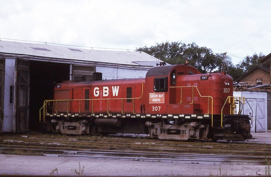 Green Bay and Western | Green Bay, Wisconsin | Alco Class RS3 #307 diesel-electric locomotive | Augsut 3,1972 | Jack DeRosset photograph | Morning Sun Books Collection