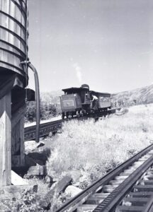 Mount Washington Cog Railway | Mount Washington, New Hampshire | Steam locomotive 0-2-2-0 #8 | August 1958 | Fielding Lew Bowman photograph
