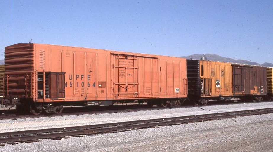 Union Pacific | Pocatello, Idaho | UPFE Reefer car #461064 | April 5, 1990 | Dick Flock photograph