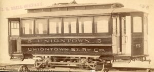 Uniontown Street Railway | Philadelphia, Pennsylvania | Brill Birney car# 5 | 1891 | Brill builder’s photo | J.G. Brill Company photograph