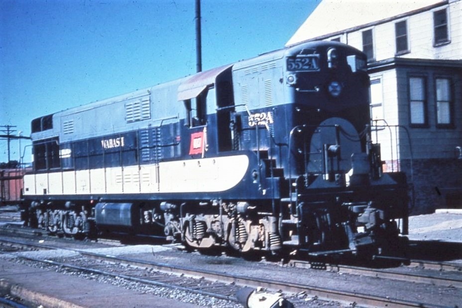 Wabash Railroad | Decatur, Illinois | Class FM TRAINMASTER H24-66 #552A diesel-electric locomotive | October 11, 1955 | R.R. Wallin photograph | Elmer Kremkow collection