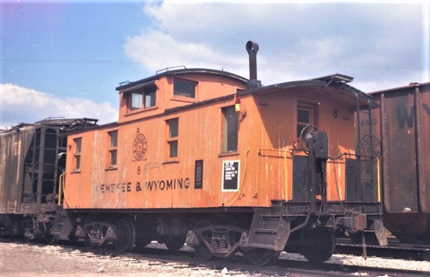 Genessee and Wyoming | Retsof, New York | Wooden caboose # 8 | September 5, 1974 | H.B. Olsen photograph
