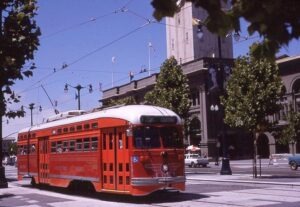 San Francisco MUNI | San Francisco, California | PCC #1061 trolley car | ex PTC #2116 | May 2000 | Richard D. Forest photograph
