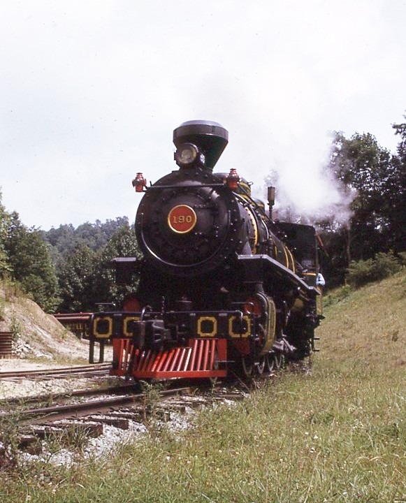 Tweetsie | Blowing Rock, North Carolina | Class 2-8-2 narrow gauge 2-8-2 #190 steam locomotive | August 12, 1965 | henry Bielstein photograph