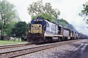 CSX Transportation | Conneaut, Ohio | GE B36-7 #5914, EMD SD40-2 6221, EMD SD50 8619,G EMD SD40-2 8166 diesel-electric locomotives | MP 114 | Westbound Autorack train| June 17, 2005 | Dick Flock photograph