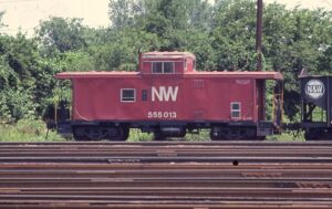Norfolk and Western Railway | Norfolk, Virginia | Caboose #555013 | June 26,1978 | Soph Marty photograph | Morning Sun Books collection